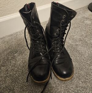 Madden Girl Black Lace-up Combat Boots Women's 7.5